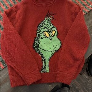 Abercrombie Kids Red Grinch Crewneck Sweater